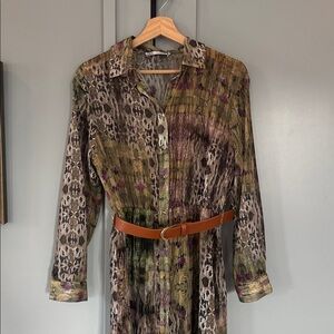 Zara Metallic Thread Printed Dress